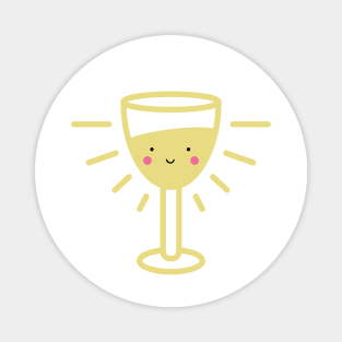 Kawaii White Wine Glass Magnet